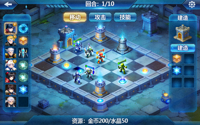 策略竞技类游戏展示 - 战棋与塔防游戏的策略布局界面