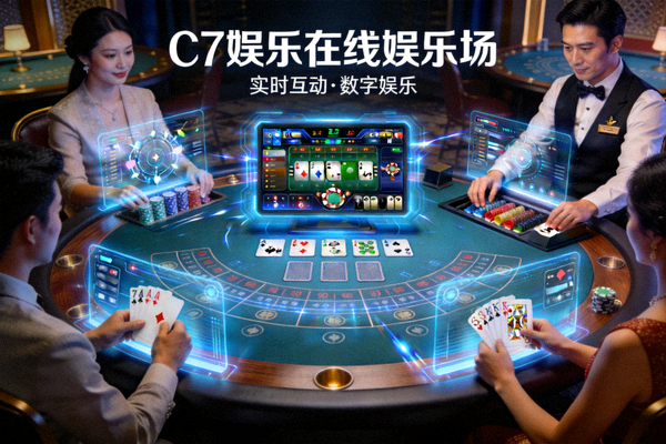 C7娱乐在线娱乐场概念图 - 展示数字化界面与真人互动元素结合